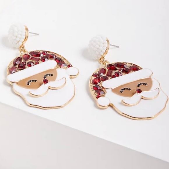 π Happy Santa Statement Drop Earrings NWT Torrid New! Holiday Christmas - Picture 3 of 3